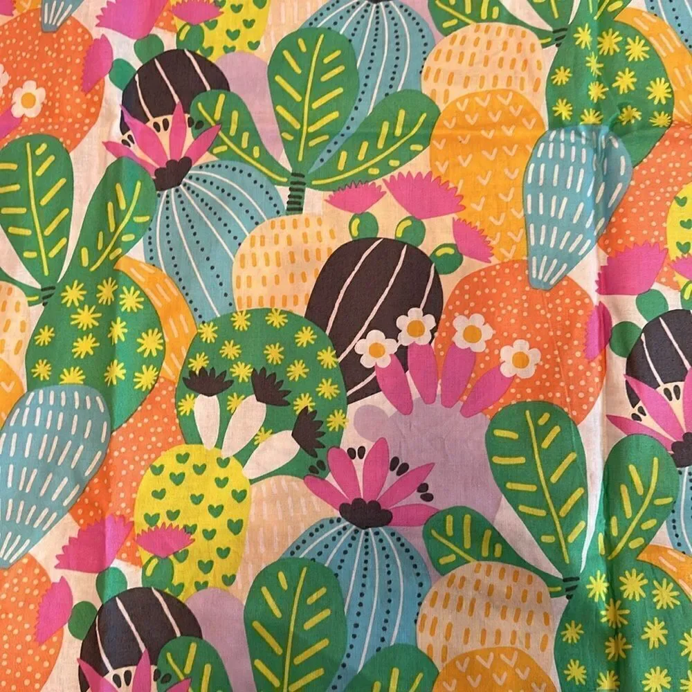 Tapestry Small Blanket Hand Embellished Sugar Skulls Cactus Hand Crocheted